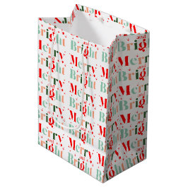 Sacola Para Presentes Média Cores Personalizadas Retro Alegre e Brilhante Nata