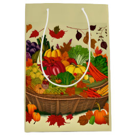 Sacola Para Presentes Média Cornucopia cheio de produtos hortícolas