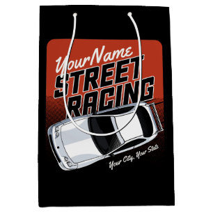 Sacola Para Presentes Média Corrida de Carro de Rua Personalizada Automobilism