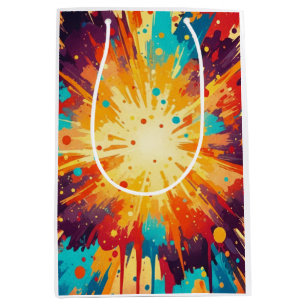 Sacola Para Presentes Média Cosmic Burst Abstract Splatter Art