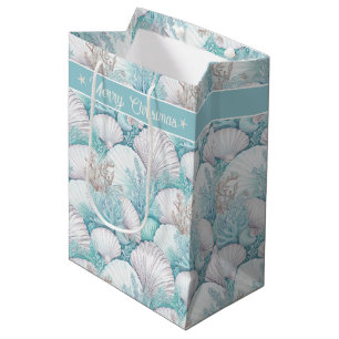 Sacola Para Presentes Média Costeira Sashell & Coral Pattern#3 ID1009