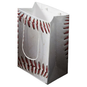 Sacola Para Presentes Média Costura vermelha do basebol