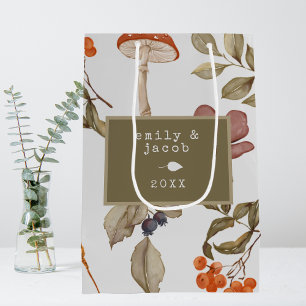 Sacola Para Presentes Média Cottagecore Moguete Botânico Natal