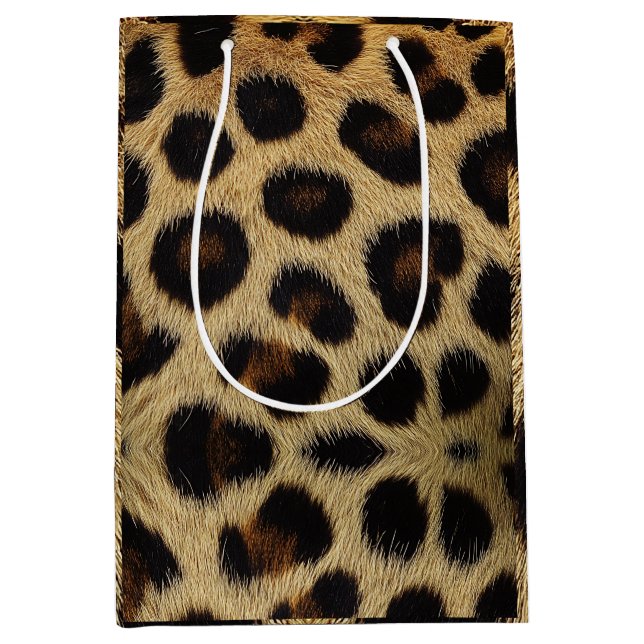 Sacola Para Presentes Média Cow Black White Spots Fur (Frente)