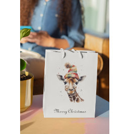 Sacola Para Presentes Média Cozy Safari Christmas, costume