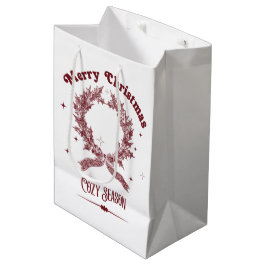 Sacola Para Presentes Média Cozy Season Vintage Christmas