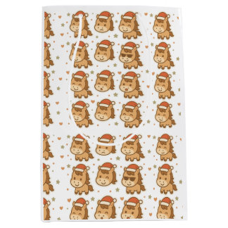 Sacola Para Presentes Média Create a cute horse wearing a tiny Christmas hat
