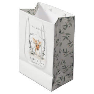 Sacola Para Presentes Média Crest Floral De Veado Bastante Bastante Dusky Qual
