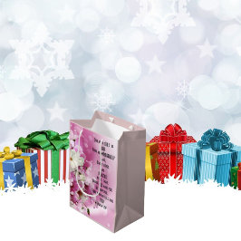 Sacola Para Presentes Média Criança de Deus - Presente Floral - Salmo 139