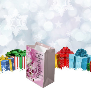 Sacola Para Presentes Média Criança de Deus - Presente Floral - Salmo 139