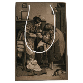 Sacola Para Presentes Média Criança doente apoiada por seu pai e mãe