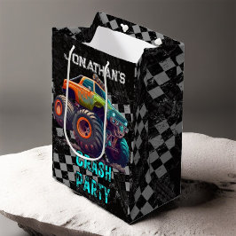 Sacola Para Presentes Média Crianças Monster Truck Festa de aniversário