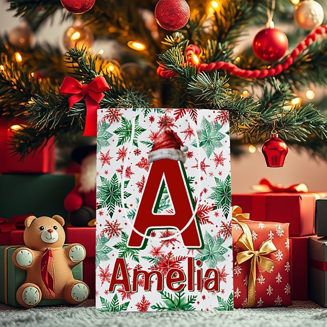 Sacola Para Presentes Média Crianças personalizadas no Natal (Criador carregado)