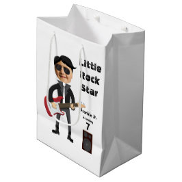 Sacola Para Presentes Média Crianças 🎸 🤣 Rockstar Birthday Guitar Diversão F