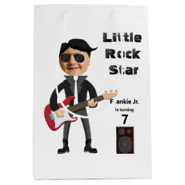 Sacola Para Presentes Média Crianças 🎸 🤣 Rockstar Birthday Guitar Diversão F