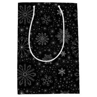 Sacola Para Presentes Média Crie Seus Próprios Flocos de Neve Minimalistas Vin