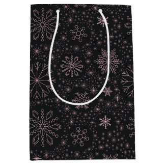 Sacola Para Presentes Média Crie Seus Próprios Flocos de Neve Minimalistas Vin
