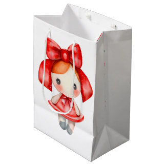Sacola Para Presentes Média Crie Sua Própria Boneca de Brinquedo Vermelha