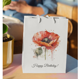 Sacola Para Presentes Média Crimson Bloom, personalizado