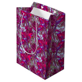 Sacola Para Presentes Média Crimson Rosella e flores selvagens
