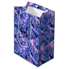 Sacola Para Presentes Média Crimson Rosella Tropical Blue