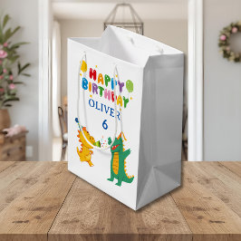 Sacola Para Presentes Média Crocodile & Hippo Gift Bag - Fun Party Theme