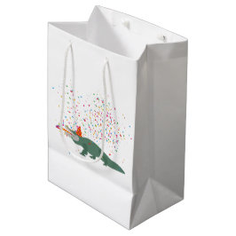 Sacola Para Presentes Média Crocodilo de Alligador - Animais com Festa