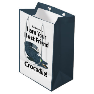 Sacola Para Presentes Média Crocodilo Jacaré Crocodilo Engraçado
