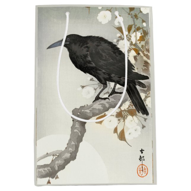 Sacola Para Presentes Média Crow Raven Koson Japonês (Frente)
