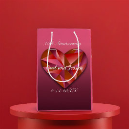 Sacola Para Presentes Média Crystal Heart For 15 Anniversário