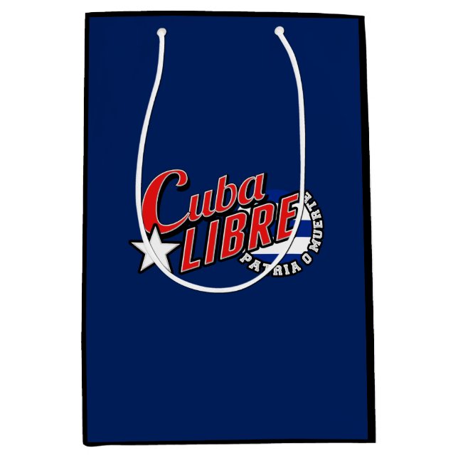 Sacola Para Presentes Média Cuba Libre Motto (Frente)