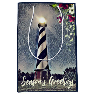 Sacola Para Presentes Média Cumprimento do Farol de Cape Hatteras OBX Season
