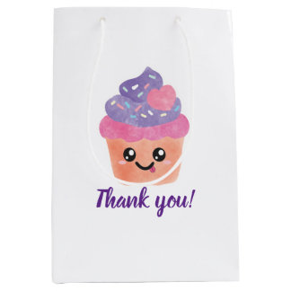 Sacola Para Presentes Média Cupcake Kawaii