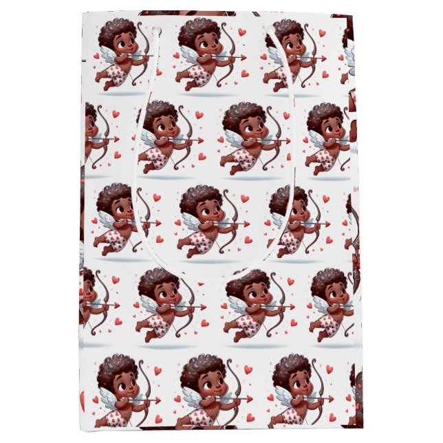 Sacola Para Presentes Média Cupido é meu Namorados (Frente)