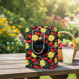 Sacola Para Presentes Média Custom Berries & Citrus Pattern Paper Gift Bag