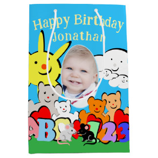 Sacola Para Presentes Média Custom Fun Cute Animals Birthday
