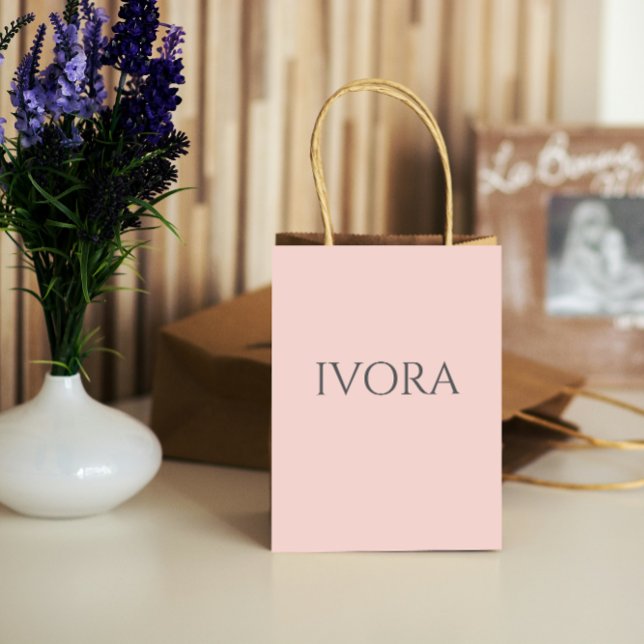 Sacola Para Presentes Média custom Pink Allure Chic Blush Feminine Style (Criador carregado)