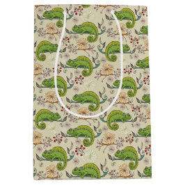 Sacola Para Presentes Média Cute Chameleon Lizard