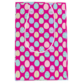 Sacola Para Presentes Média Cute Pastel Easter Eggs Pattern
