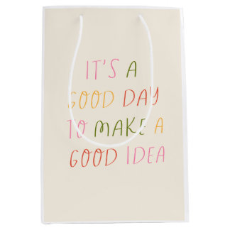 Sacola Para Presentes Média Cute Pastel Hand Lettering Motivational Quote Art