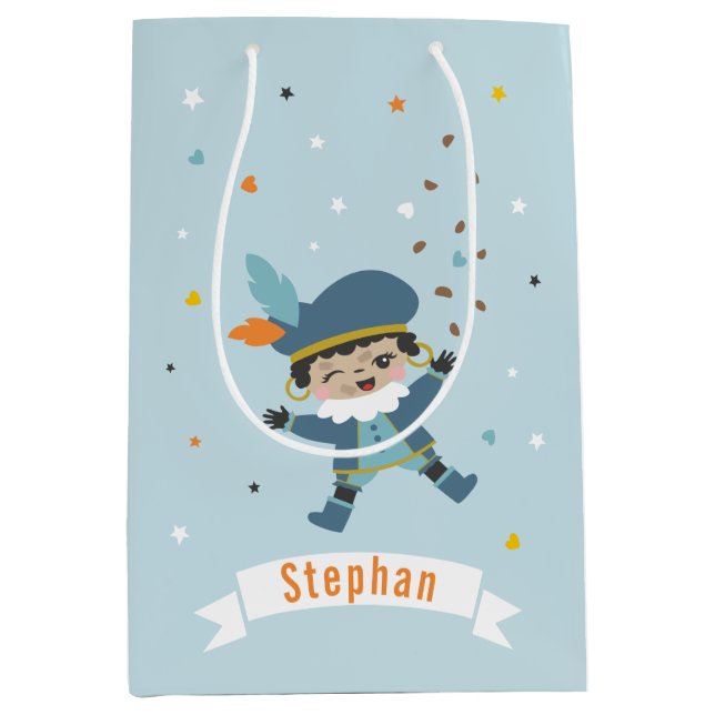 Sacola Para Presentes Média Cute Pietje com nome e pernoten (Frente)