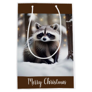 Sacola Para Presentes Média Cute Raccoon