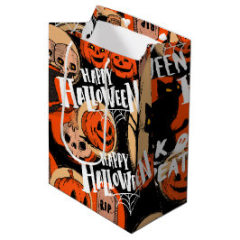 Sacola Para Presentes Média  Cute & Scary Halloween Spooky vibes 
