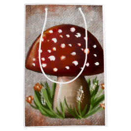 Sacola Para Presentes Média Cute Woodland Mushroom Tissue Paper