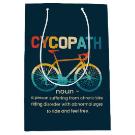 Sacola Para Presentes Média Cycopath Funny Cycling para Ciclistas e Bikers