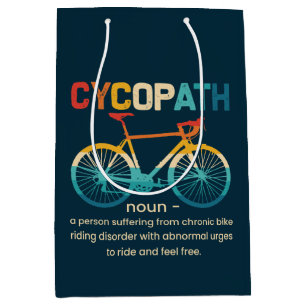 Sacola Para Presentes Média Cycopath Funny Cycling para Ciclistas e Bikers