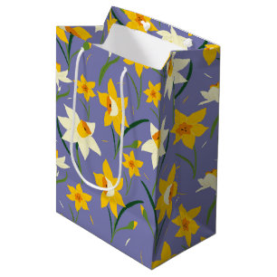 Sacola Para Presentes Média Daffodils em Blue Purple