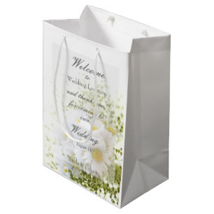Sacola Para Presentes Média Daisies in Love- Editable Wedding Buquê