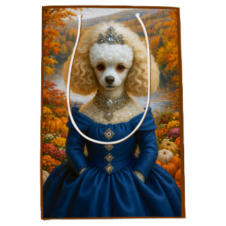 Sacola Para Presentes Média Dama Outono , Poodle