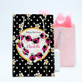 Sacola Para Presentes Média Damybugs e Flores Aniversário